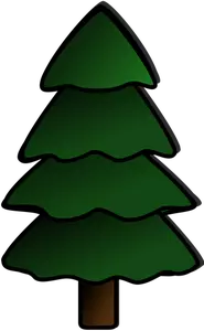 Árbol de Navidad de color dibujo vectorial