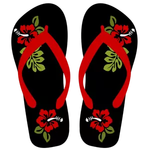 Tongs avec motif floral vector illustration