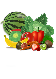फल और सब्जियां वेक्टर छवि