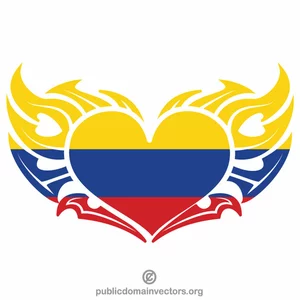 Hjerte med colombiansk flagg