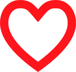 Vektorbild av ett rött hjärta med tjock kantlinje