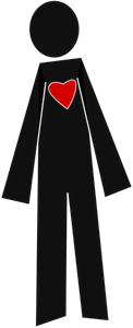 Persona di sesso maschile con la grafica vettoriale di cuore
