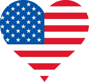 Drapeau des USA à l’intérieur de la forme de coeur