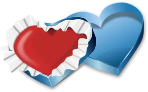 Corazón en una imagen vectorial de dulces caja
