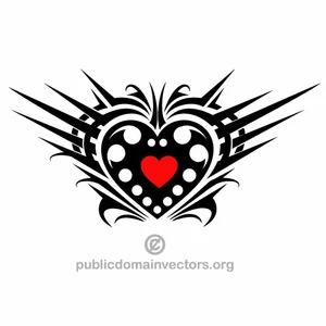 Heart tribal style design vector
