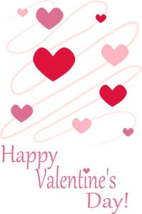 Vektor-ClipArts von rosa Herzen Valetines Tageskarte