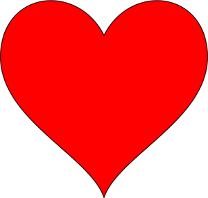 Rotes Herz mit dünnen Rahmen-Vektor-Bild