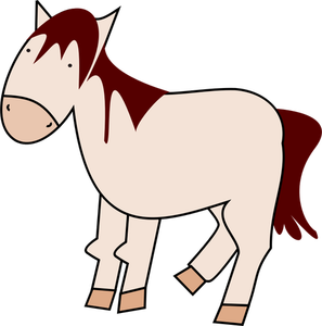 Vector image of red cartoon horse