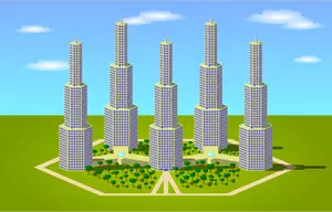 Grafika wektorowa koncepcji mieszkania miasto