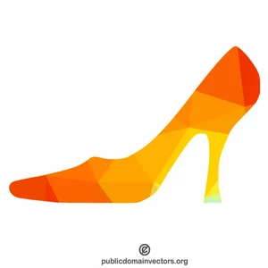 High heel shoe color silhouette