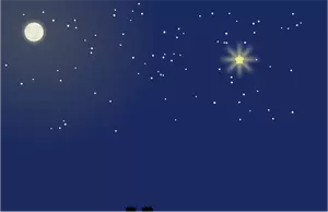 Grafica vettoriale di cieli con stella splendente