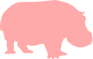 Hipopotamul roz silueta vector imagine