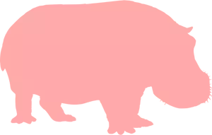 Hipopotamul roz silueta vector imagine