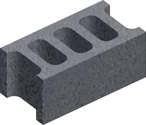Vector clip art of hollow black brick