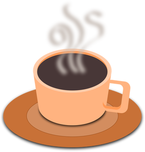 Vektor ClipArt orange kopp kaffe med tefat