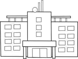 Hôpital, bâtiment de graphiques de vecteur ligne art