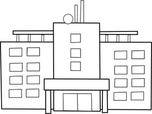 Gráficos del vector línea arte edificio del hospital