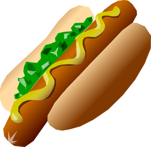 Bilde av en hot dog servert med sennep