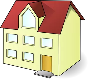 Vector Illustrasjon av stor familie frittliggende hjem