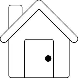 Vector image of simple small house line art