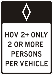 Signo de la autopista para dibujo vectorial HOV vehículos