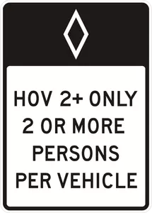Tanda jalan bebas hambatan untuk gambar vektor kendaraan HOV