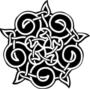 Vector graphics of five pointed celtic ornament