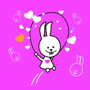 Vector Illustrasjon av kaniner og hjerter