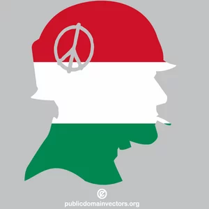 Hungarian flag soldier silhouette