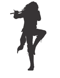 Vector silhouette image of Ian Anderson