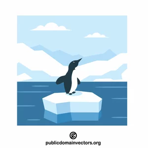 एक हिमशैल पर पेंगुइन