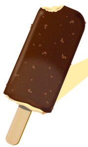 Illustrazione vettoriale fotorealistica di un gelato al cioccolato su un bastone