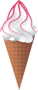 Clipart vetorial de sorvete em um cone