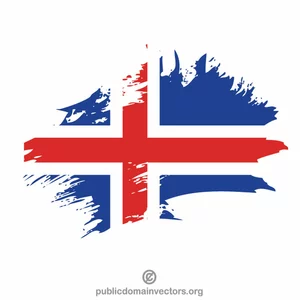 Iceland flag paint spatter