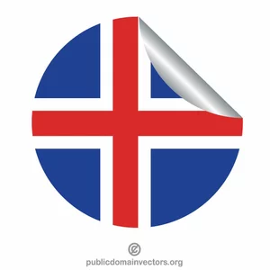 De vlag die sticker van IJsland pelt