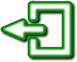 Glödande exit ikonen vektor ClipArt