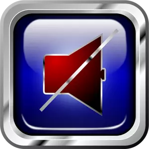 Albastru vector icon pentru sunet-OFF multimedia