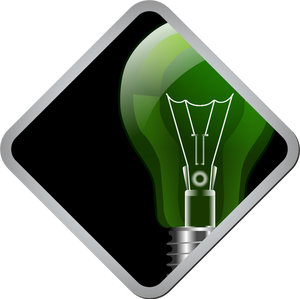 Vector image of green and black lightbulb icon