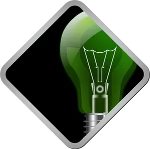 Image vectorielle d'icône d'ampoule verte et noire