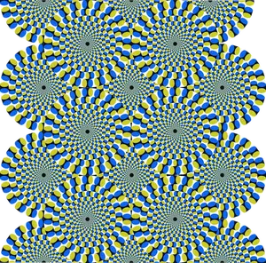 Cerchi colorati che formano un'illusione ottica in movimento
