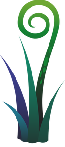 Disegno di pianta della felce di blu e verde