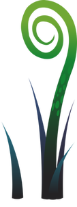 Vektor-Illustration von niedrig wachsende blaue und grüne Pflanzen