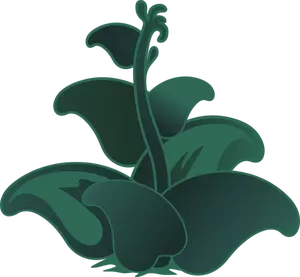 Clipart vectorial de planta zutto verde oscuro