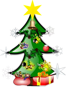 Fargerike Christmas tree vektorgrafikk