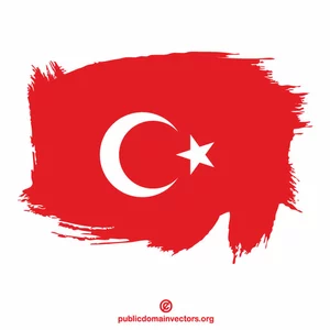 Turkish flag paint stroke