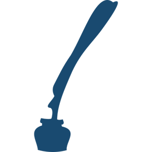 Calamaio con immagine vettoriale silhouette di penna