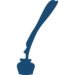 Calamaio con immagine vettoriale silhouette di penna