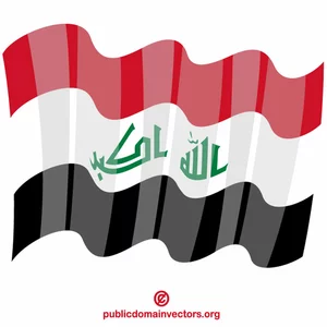 Waving flag of Iraq