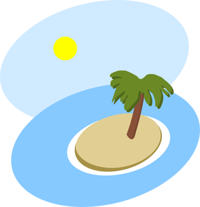 Oval island scenery vector image