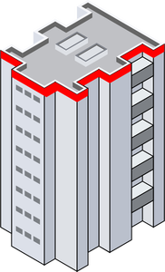 Ilustraţie vectorială blocului turn izometrice
